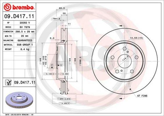 A.B.S. 09.D417.11 - Тормозной диск abcparts.ee