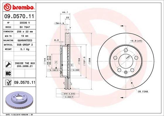 A.B.S. 09.D570.11 - Тормозной диск abcparts.ee