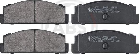 A.B.S. 36003 - Тормозные колодки, дисковые, комплект abcparts.ee