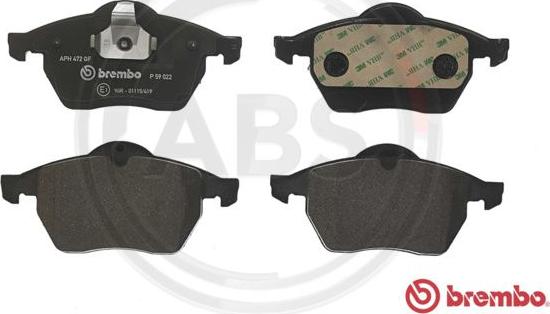 A.B.S. P59022 - Piduriklotsi komplekt,ketaspidur abcparts.ee