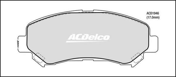 ACDelco ACD1946 - Тормозные колодки, дисковые, комплект abcparts.ee