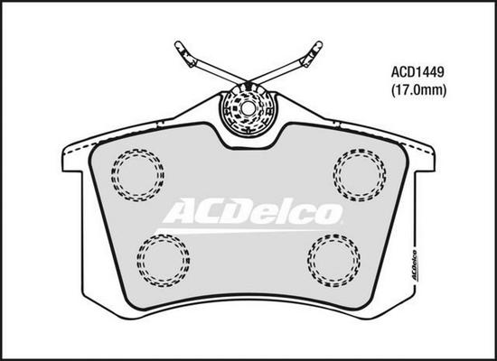 ACDelco ACD1449 - Тормозные колодки, дисковые, комплект abcparts.ee