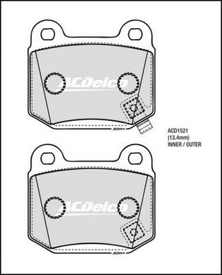 ACDelco ACD1521 - Тормозные колодки, дисковые, комплект abcparts.ee