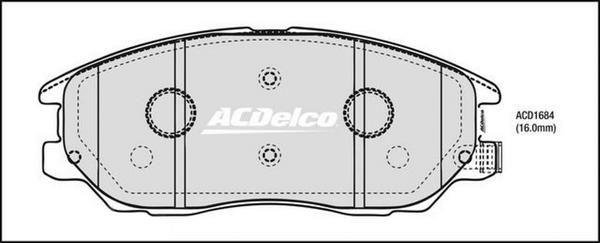 ACDelco ACD1684 - Тормозные колодки, дисковые, комплект abcparts.ee