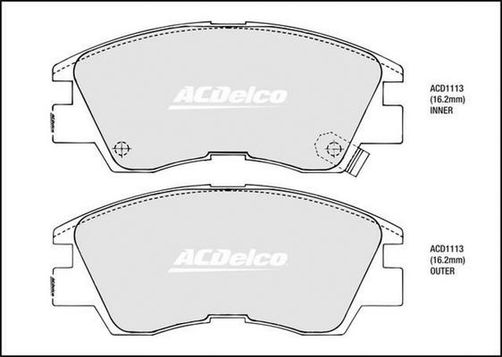 ACDelco ACD1113 - Тормозные колодки, дисковые, комплект abcparts.ee