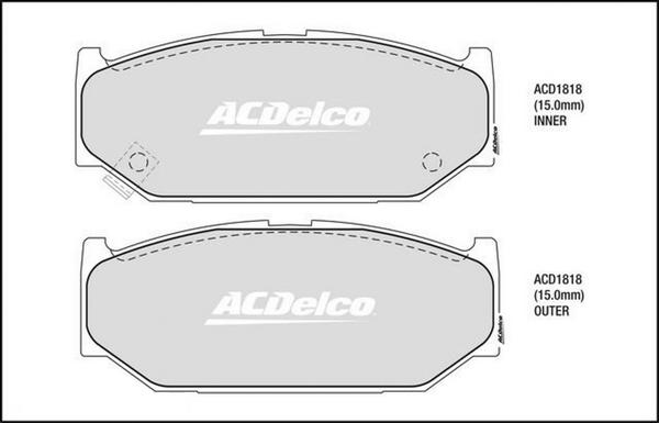 ACDelco ACD1818 - Тормозные колодки, дисковые, комплект abcparts.ee