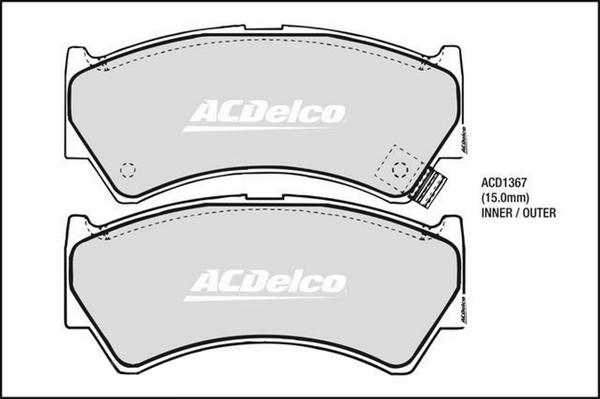 ACDelco ACD1367 - Тормозные колодки, дисковые, комплект abcparts.ee