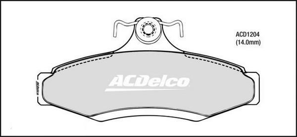 ACDelco ACD1204 - Тормозные колодки, дисковые, комплект abcparts.ee