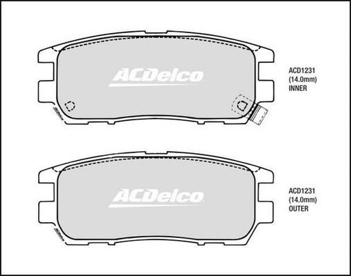 ACDelco ACD1231 - Тормозные колодки, дисковые, комплект abcparts.ee