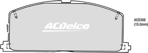 ACDelco ACD308 - Тормозные колодки, дисковые, комплект abcparts.ee