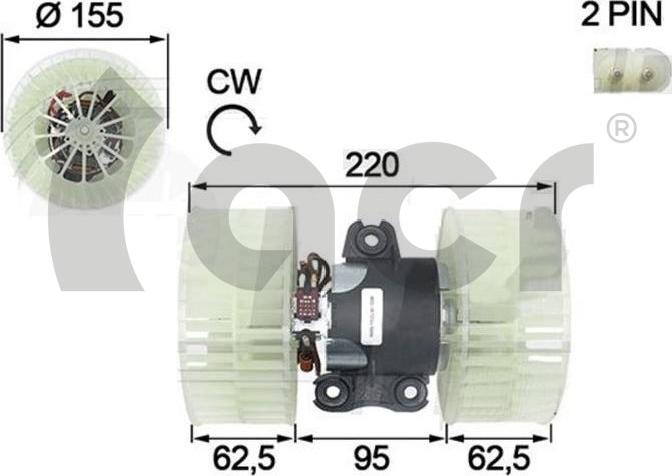 ACR 166430 - Электродвигатель, вентиляция салона abcparts.ee