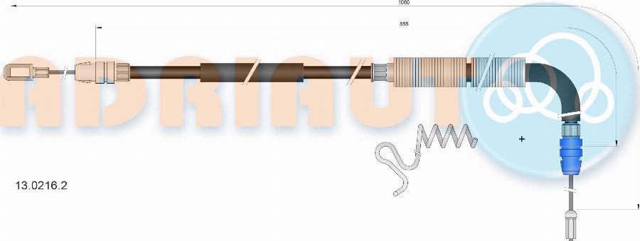 Adriauto 13.0216.2 - Тросик, cтояночный тормоз abcparts.ee