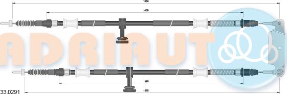 Adriauto 33.0291 - Тросик, cтояночный тормоз abcparts.ee