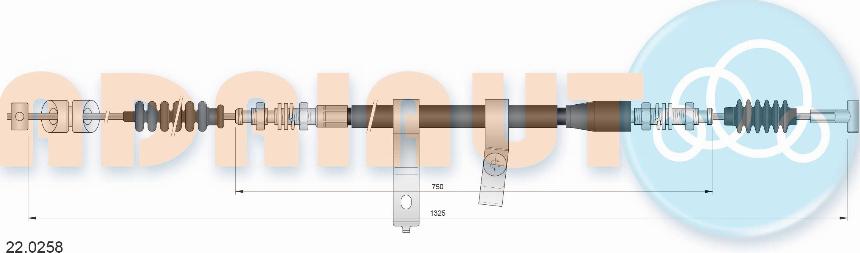 Adriauto 22.0258 - Тросик, cтояночный тормоз abcparts.ee