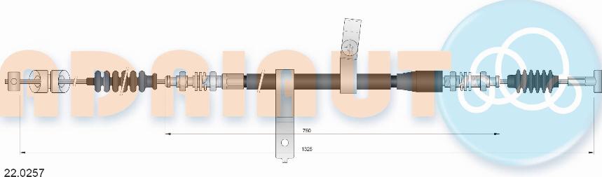 Adriauto 22.0257 - Тросик, cтояночный тормоз abcparts.ee