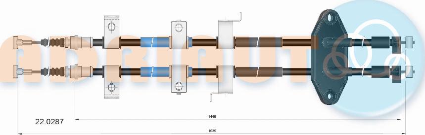Adriauto 22.0287 - Тросик, cтояночный тормоз abcparts.ee