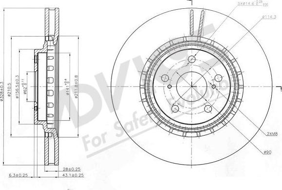 Advics A6F147B - Тормозной диск abcparts.ee