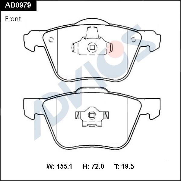 Advics AD0979 - Тормозные колодки, дисковые, комплект abcparts.ee