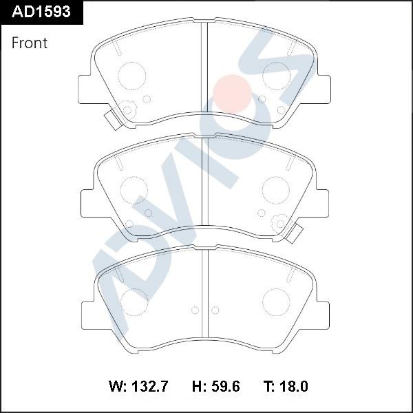 Advics AD1593 - Тормозные колодки, дисковые, комплект abcparts.ee