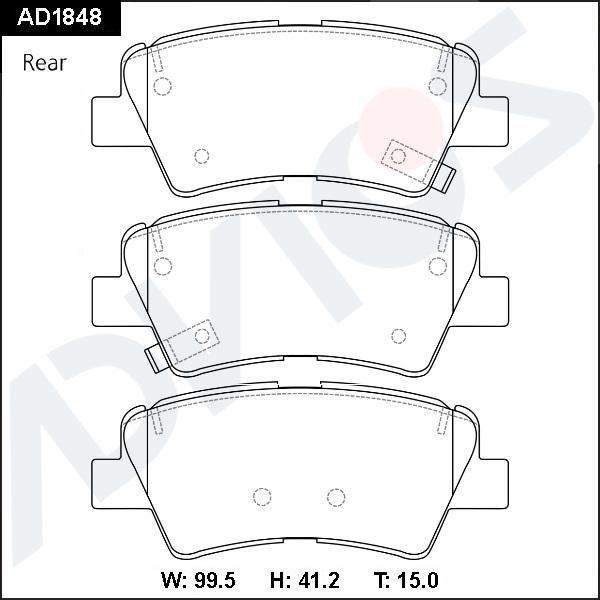 Advics AD1848 - Тормозные колодки, дисковые, комплект abcparts.ee