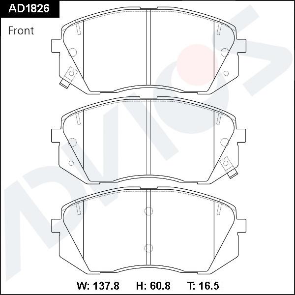 Advics AD1826 - Тормозные колодки, дисковые, комплект abcparts.ee