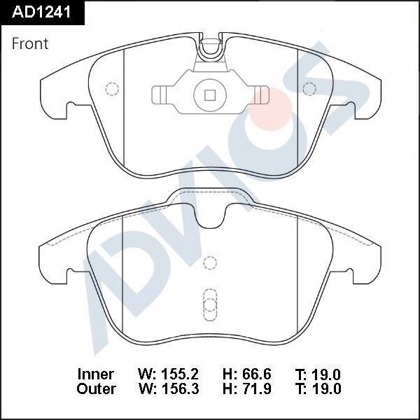 Advics AD1241 - Тормозные колодки, дисковые, комплект abcparts.ee
