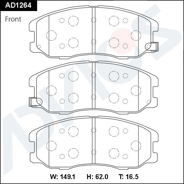 Advics AD1264 - Тормозные колодки, дисковые, комплект abcparts.ee
