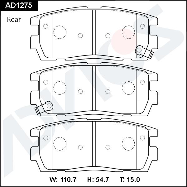 Advics AD1275 - Тормозные колодки, дисковые, комплект abcparts.ee