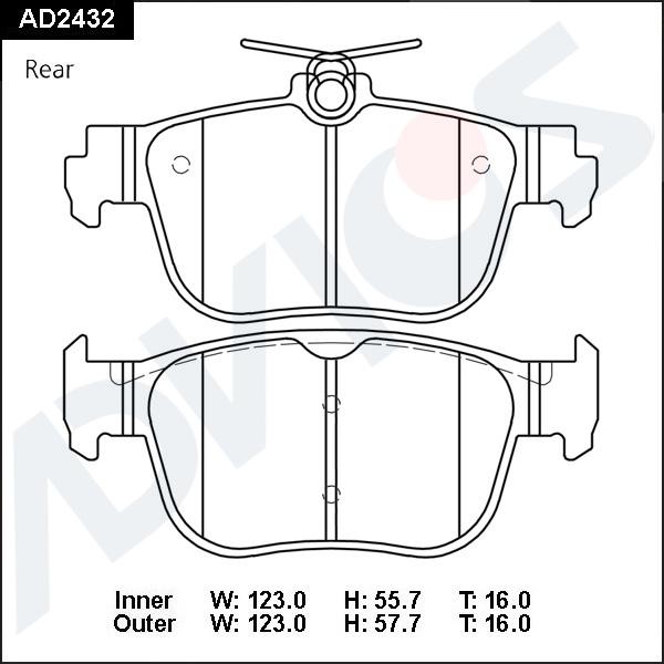 Advics AD2432 - Тормозные колодки, дисковые, комплект abcparts.ee