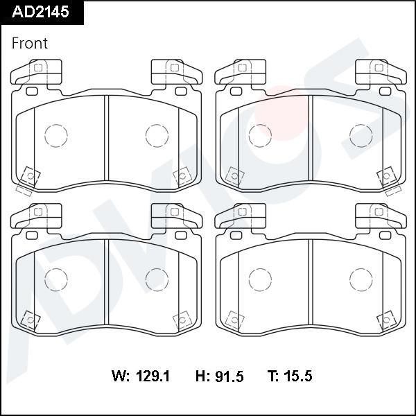 Advics AD2145 - Тормозные колодки, дисковые, комплект abcparts.ee