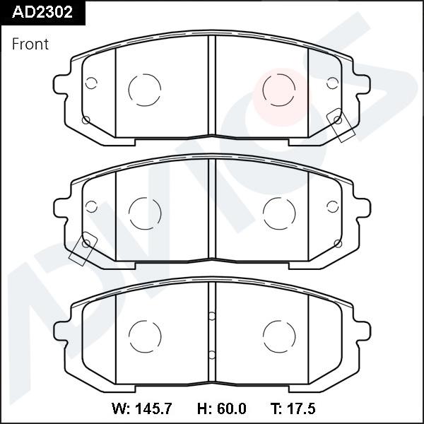 Advics AD2302 - Тормозные колодки, дисковые, комплект abcparts.ee
