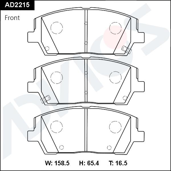 Advics AD2215 - Тормозные колодки, дисковые, комплект abcparts.ee