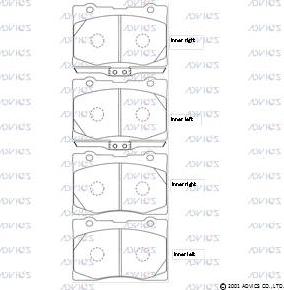 Advics C1N044 - Тормозные колодки, дисковые, комплект abcparts.ee