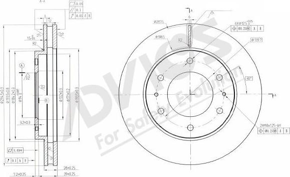 Advics D6F134B - Тормозной диск abcparts.ee