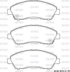 Advics D1N081 - Тормозные колодки, дисковые, комплект abcparts.ee