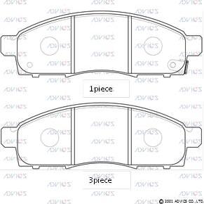 Advics SN959P - Тормозные колодки, дисковые, комплект abcparts.ee