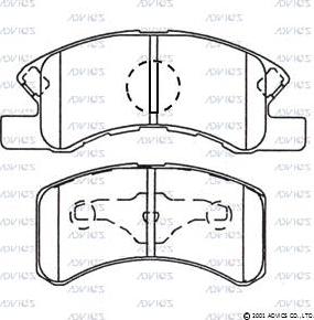 Advics SN882 - Тормозные колодки, дисковые, комплект abcparts.ee