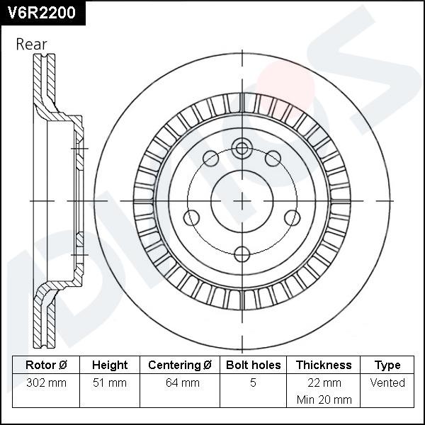 Advics V6R2200 - Тормозной диск abcparts.ee