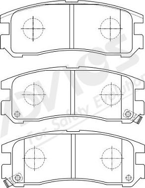 ADVICS-SEA D2N032Y - Тормозные колодки, дисковые, комплект abcparts.ee