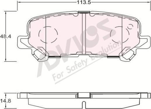 ADVICS-SEA K2N017 - Тормозные колодки, дисковые, комплект abcparts.ee