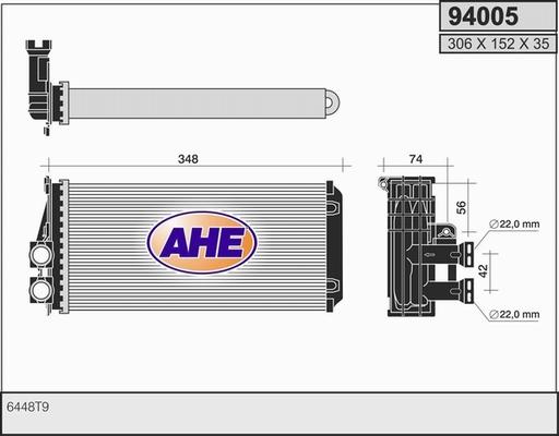 AHE 94005 - Теплообменник, отопление салона abcparts.ee