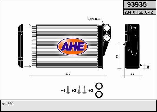 AHE 93935 - Теплообменник, отопление салона abcparts.ee