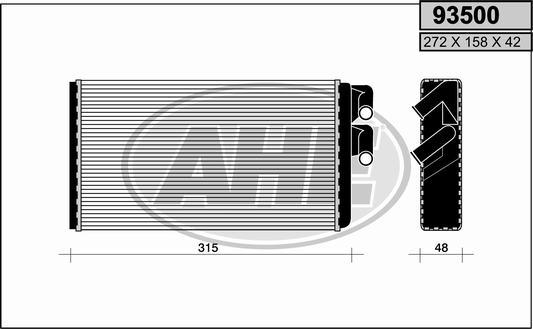 AHE 93500 - Теплообменник, отопление салона abcparts.ee