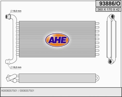 AHE 93886/O - Теплообменник, отопление салона abcparts.ee