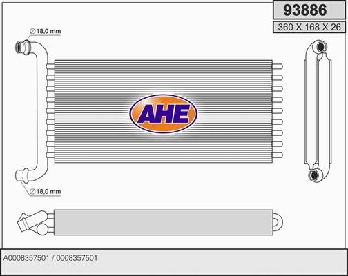 AHE 93886 - Теплообменник, отопление салона abcparts.ee