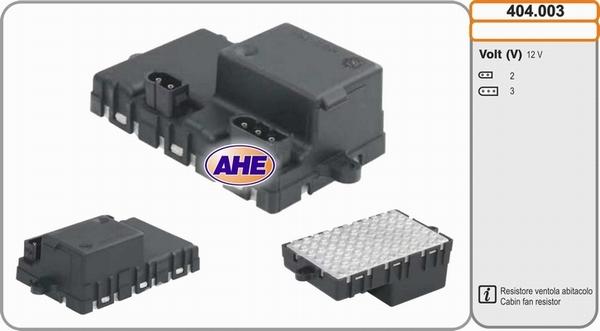 AHE 404.003 - Дополнительный резистор, электромотор - вентилятор радиатора abcparts.ee