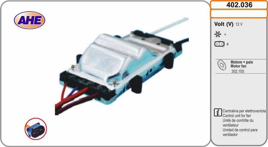AHE 402.036 - Блок управления, эл. вентилятор (охлаждение двигателя) abcparts.ee