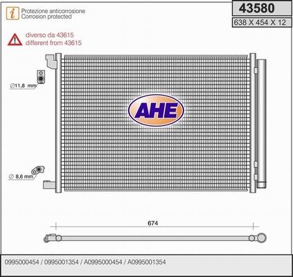 AHE 43580 - Конденсатор кондиционера abcparts.ee