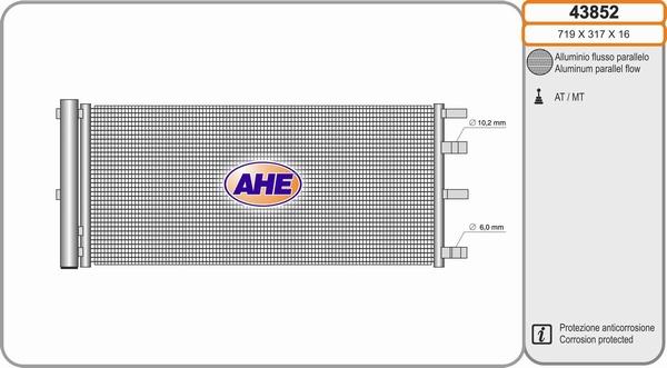 AHE 43852 - Конденсатор кондиционера abcparts.ee