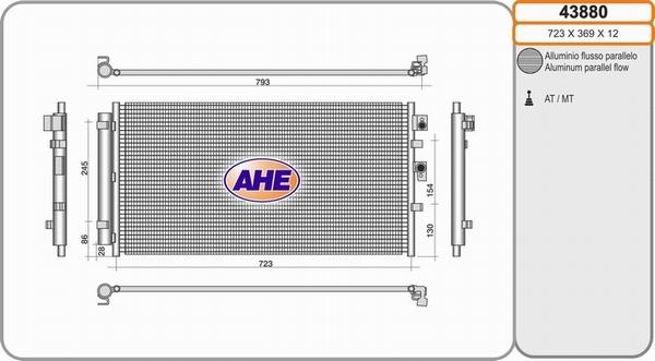 AHE 43880 - Конденсатор кондиционера abcparts.ee